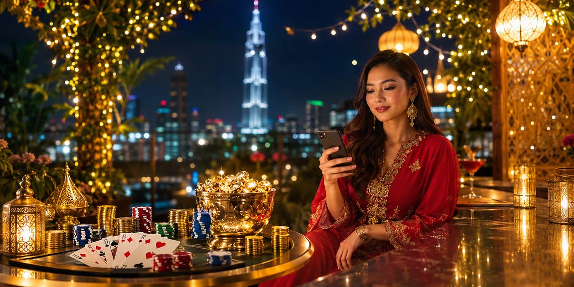 Permainan Poker sempena Hari Raya di Kuala Lumpur dengan suasana mewah kasino premium
