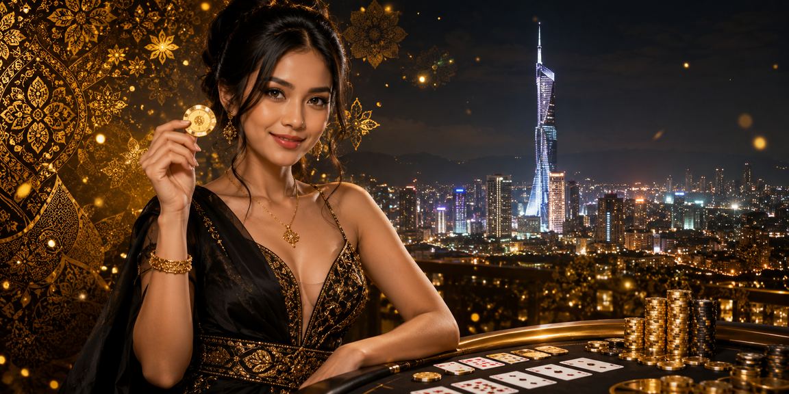 Permainan rummy bergaya Kuala Lumpur sempena perayaan dengan nuansa tempatan Malaysia