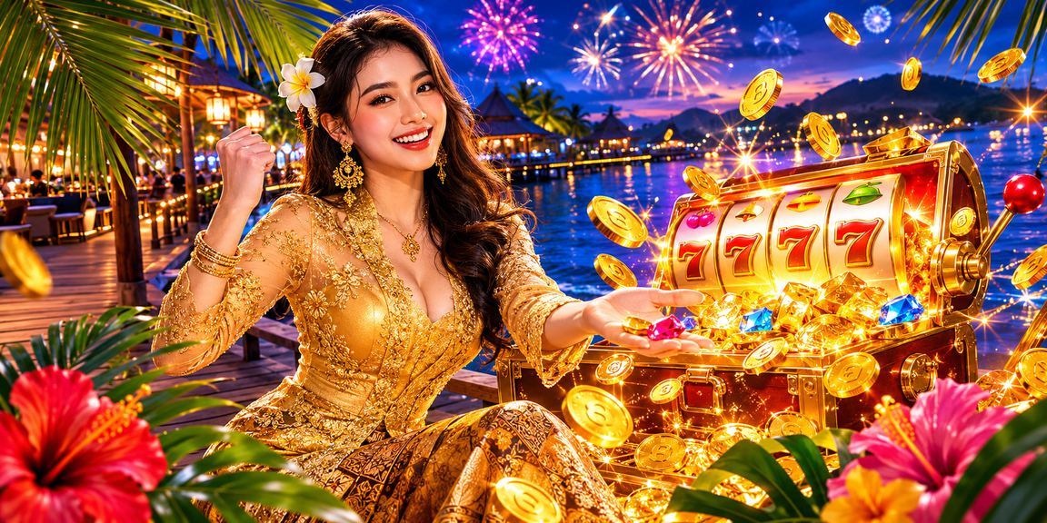 Pemain wanita Sabah menikmati permainan slot kasino dengan pakaian tradisional kebaya